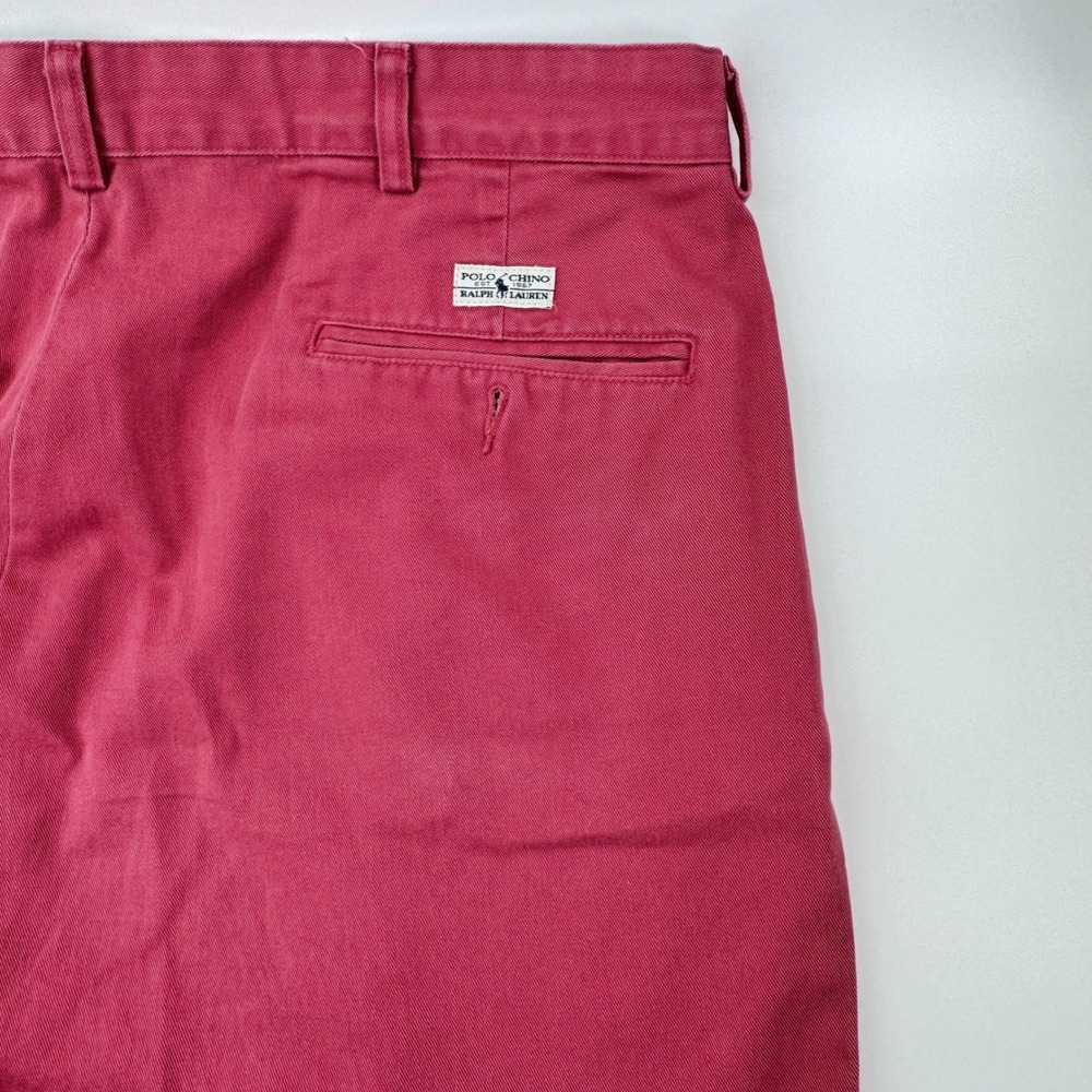 Polo Ralph Lauren Chino Shorts Mens 36  Coral  Pleated Cotton Classic - Picture 9 of 10